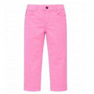 Girls Printed Straight Denim Pants - Light Wash Denim Girls Printed Straight Denim Pants - Light Wash Denim