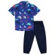 Toddler Boys 2-Piece Jogger Set (Striped Shirt & Twill Pants) - Dino Design 