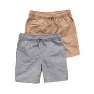 Okie Dokie 2-Piece Boys Pull-On Shorts Set – Comfortable & Stylish - Gray/Khaki