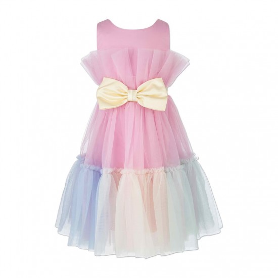 Speechless Little Girls Sleeveless Fit & Flare Dress – Pink & Yellow