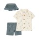 Carter’s Baby Boys 3-Piece Cactus Outfit Set – Top, Shorts & Hat (Cotton)