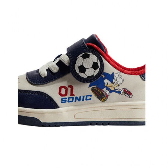 Kids Sonic the Hedgehog Sneakers – Court-Style Slip-On Shoes with Elastic Laces