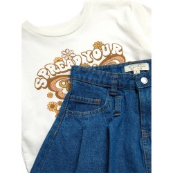 Jessica Simpson Girls Tee & Denim Skirt Set – 2-Piece Outfit Set