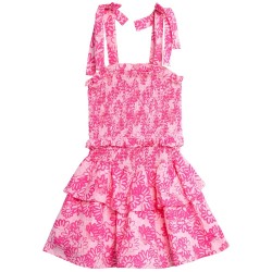 Jessica Simpson Girls Tie Strap Sundress – Cotton Dress - Pink