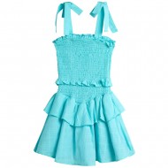 Jessica Simpson Girls Tie Strap Sundress – Cotton Dress - Blue