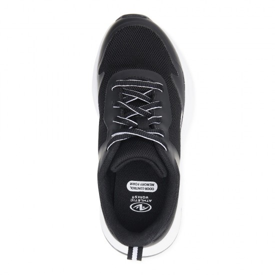  Girls Mesh Jogger Sneakers – Lightweight Lace-Up Running Shoes (Black)