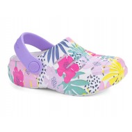 Rugged Shark Girls Floral Clogs – Lightweight EVA Slip-On Sandals with Heel Strap