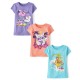 Girls Graphic Tee 3-Pack – Cotton Short Sleeve T-Shirts (Surf & Cat Designs)
