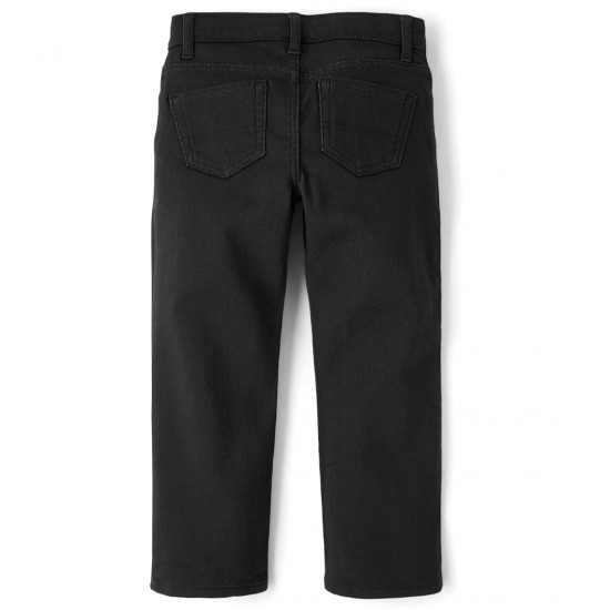 Boys Stretch Straight-Leg   Adjustable Waist Denim Pants