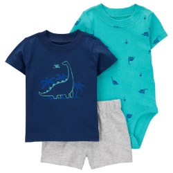 Carter’s Baby Boys 3-Piece Shorts Outfit Set – Bodysuit, Tee & Shorts