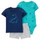 Carter’s Baby Boys 3-Piece Shorts Outfit Set – Bodysuit, Tee & Shorts