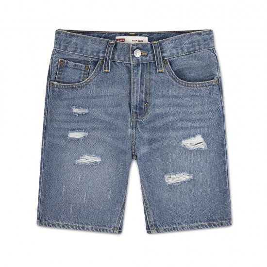 Levi’s Boys Slim Fit Denim Shorts – Stretch Cotton Classic Shorts - Light Wash 