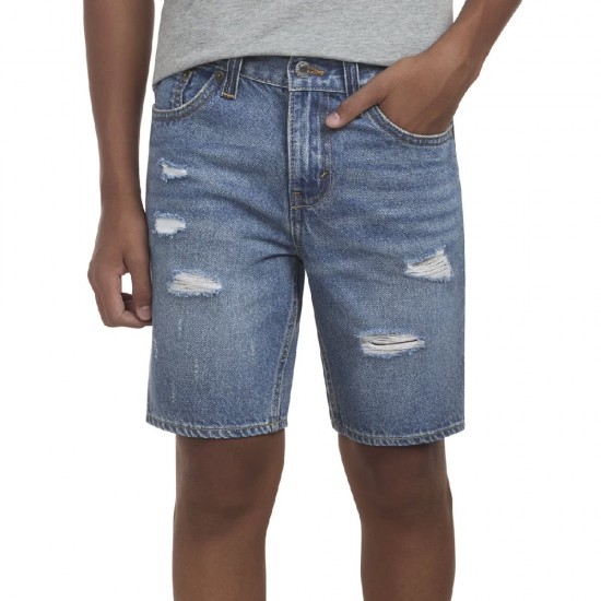 Levi’s Boys Slim Fit Denim Shorts – Stretch Cotton Classic Shorts - Light Wash 