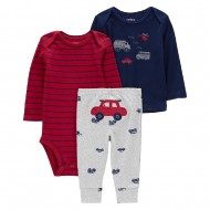 Carter’s Baby Boys 3-Piece Bodysuit & Pants Set – Truck Cars 