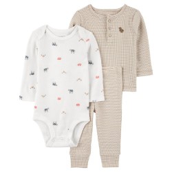 Carter’s Baby Boys 3-Piece Bodysuit & Pants Set – Farm Animals 
