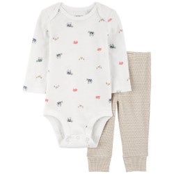 Carter’s Baby Boys 3-Piece Bodysuit & Pants Set – Farm Animals 