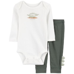 Carter’s Baby Boys 3-Piece Bodysuit & Pants Set – Green Dino