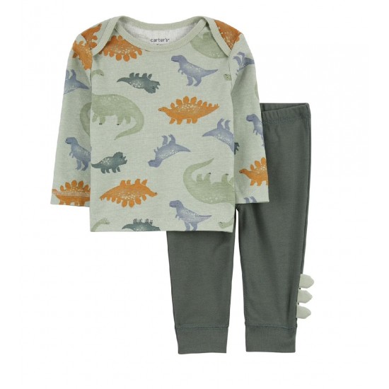 Carter’s Baby Boys 3-Piece Bodysuit & Pants Set – Green Dino