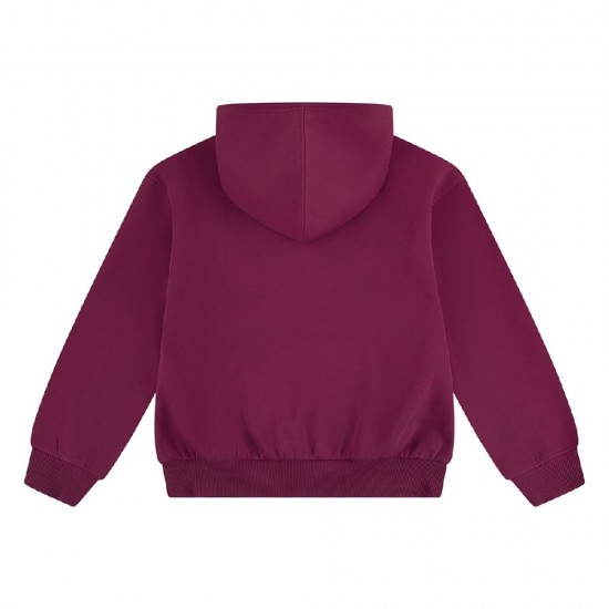 Levi’s Girls Varsity Pullover Hoodie – Soft Fleece Casual Sweatshirt - Burgundy