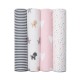 Cloud Island 4-Pack Flannel Baby Blankets Soft Cotton Receiving Blankets (30” x 30”) - Puppy