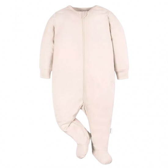 Gerber Baby 3-Pack Tonal Sleep ‘N Play Cotton Footed Pajamas with Zipper - Neutral