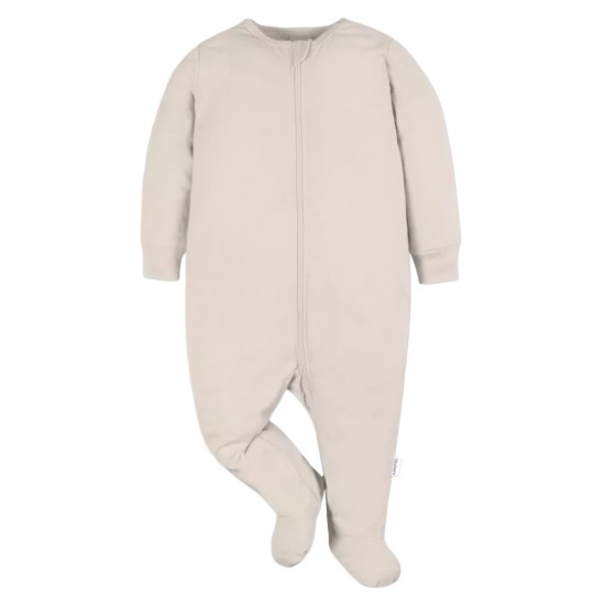 Gerber Baby 3-Pack Tonal Sleep ‘N Play Cotton Footed Pajamas with Zipper - Neutral