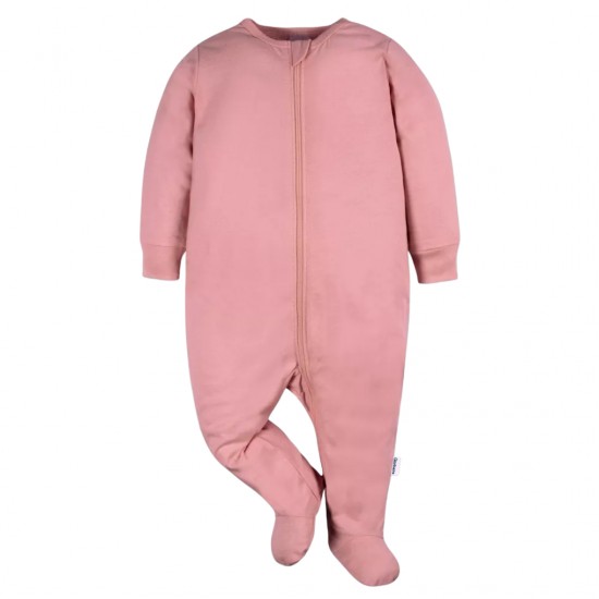 Gerber Baby 3-Pack Tonal Sleep ‘N Play Cotton Footed Pajamas with Zipper - Pink 