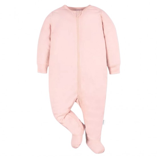 Gerber Baby 3-Pack Tonal Sleep ‘N Play Cotton Footed Pajamas with Zipper - Pink 