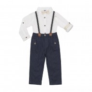 Little Lad Baby Boy 4-Piece Short Sleeve Suspender Set – Shirt Pants Suspenders & Bowtie Formal Wear Set Little Lad Baby Boy 4-Piece Short Sleeve Suspender Set – Shirt Pants Suspenders & Bowtie Formal Wear Set