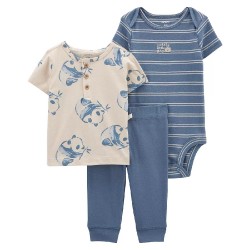 Carter’s Baby Boy 3-Piece Panda Bear Bodysuit Tee and Pants Set – Cute Cotton Outfit Set