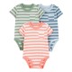 Carter's Child of Mine Baby Bodysuits 3-Pack - Orange/Green/Blue