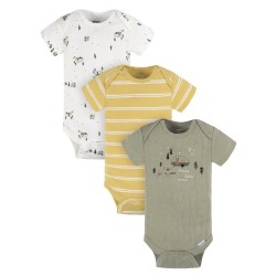 Gerber Onesies Baby Boy 3-Pack Short Sleeve Bodysuits (100% Cotton)