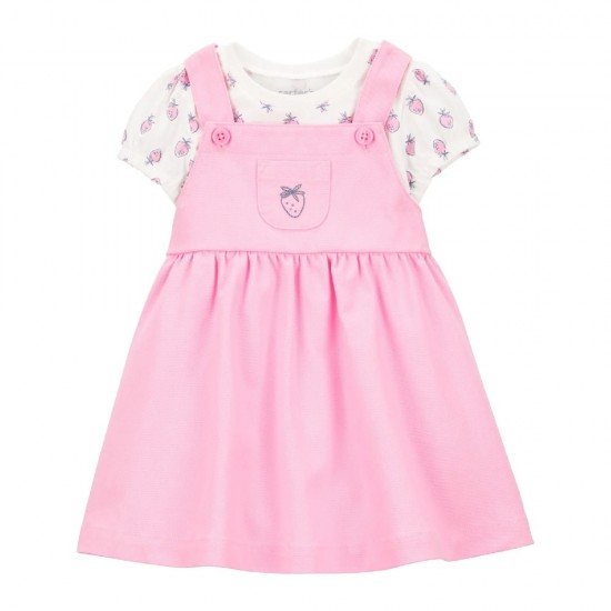Carter’s Child of Mine Baby Girl Skirtall & T-Shirt Set (2-Piece Strawberry Outfit)