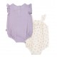 Wonderluxe Baby Girls 2-Pack Flutter Sleeve Bubble Rompers – Floral & Solid Outfit Set Wonderluxe Baby Girls 2-Pack Flutter Sleeve Bubble Rompers – Floral & Solid Outfit Set