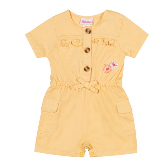 Little Lass Infant Girls 2-Pack Romper Set – Floral & Solid Ruffle Outfit