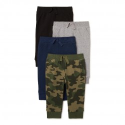 Garanimals Baby Boys 4-Pack French Terry Jogger Pants – Soft Everyday Joggers