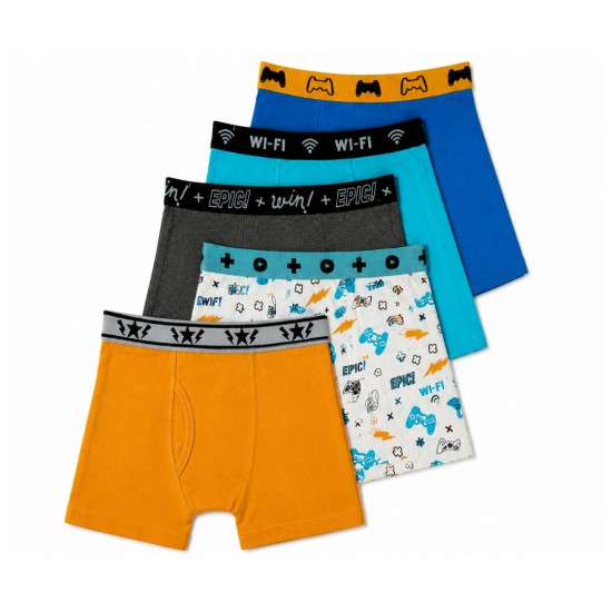 Only Boys 5-Pack Boxer Briefs – Soft Cotton Stretch Boys Underwear (Sizes 4–14) Only Boys 5-Pack Boxer Briefs – Soft Cotton Stretch Boys Underwear (Sizes 4–14)