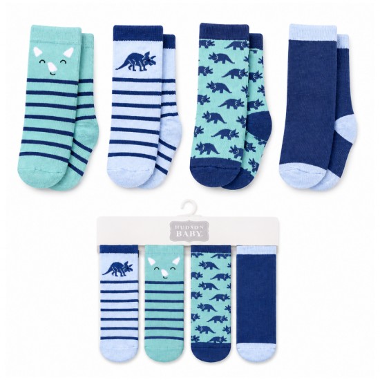 Hudson Baby Boy 4-Pack Baby Knee High Socks – Dinosaur Cotton Socks Hudson Baby Boy 4-Pack Baby Knee High Socks – Dinosaur Cotton Socks