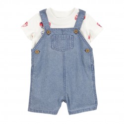 Carter’s Baby Boy 2-Piece Fire Truck Tee & Shortall Set – Grey