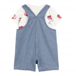 Carter’s Baby Boy 2-Piece Fire Truck Tee & Shortall Set – Grey