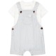 Carter’s Child of Mine Baby Boy 2-Piece Shortall Set – Stripe Overalls & T-Shirt