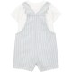 Carter’s Child of Mine Baby Boy 2-Piece Shortall Set – Stripe Overalls & T-Shirt