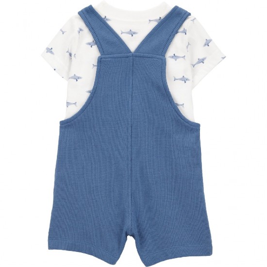 Carter’s Child of Mine Baby Boy 2-Piece Shark Print Shortall Set – Thermal Overalls & T-Shirt Carter’s Child of Mine Baby Boy 2-Piece Shark Print Shortall Set – Thermal Overalls & T-Shirt