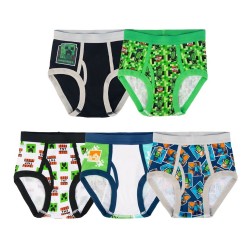 Minecraft Boys 5-Pack Cotton Briefs – Character Underwear