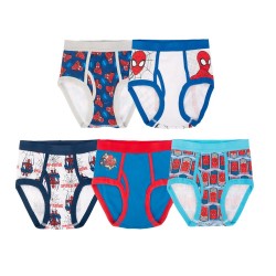 Marvel Spider-Man Boys 5-Pack Cotton Briefs – Superhero Character Underwear