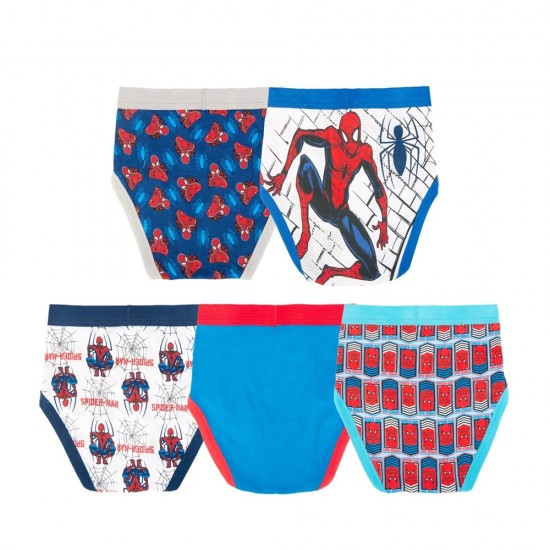 Marvel Spider-Man Boys 5-Pack Cotton Briefs – Superhero Character Underwear