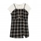Rare Editions Big Girls Plaid 2-Piece Layered Dress Set – Black & White Rare Editions Big Girls Plaid 2-Piece Layered Dress Set – Black & White