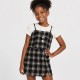 Rare Editions Big Girls Plaid 2-Piece Layered Dress Set – Black & White Rare Editions Big Girls Plaid 2-Piece Layered Dress Set – Black & White