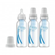Dr. Brown's Natural Flow Anti-Colic Baby Bottles -Blue - 8oz - 3-Pack