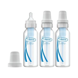 Dr. Brown's Natural Flow Anti-Colic Baby Bottles -Blue - 8oz - 3-Pack